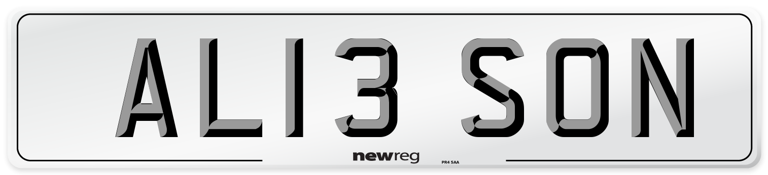AL13 SON Number Plate from New Reg